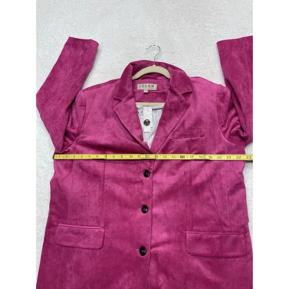 Anthropologie Dolan Boyfriend Blazer Pink Left Coast Faux Suede Retro Large NWT